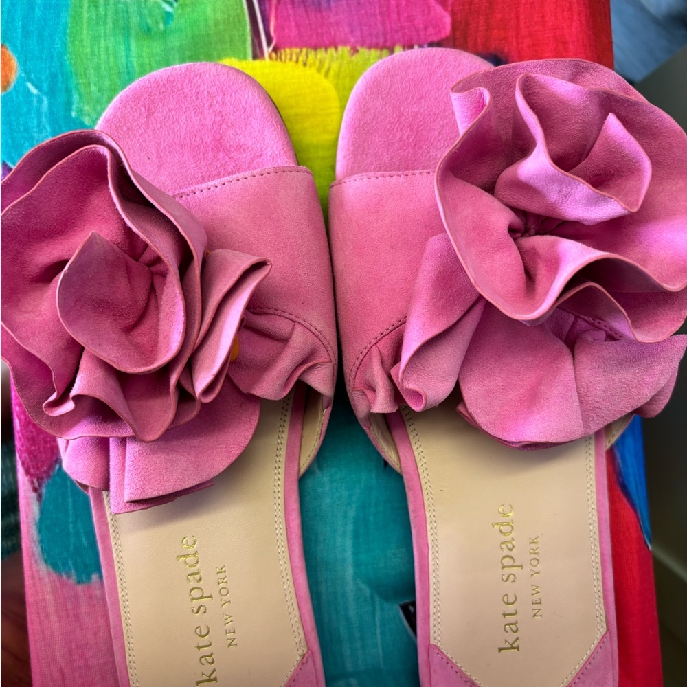 Kate Spade Pink Flourish slide sandals